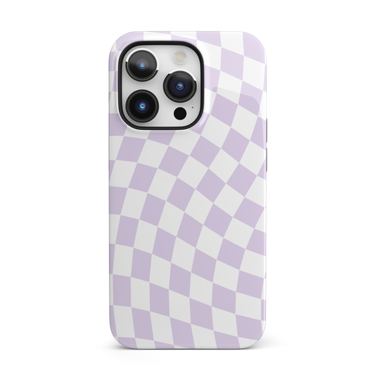 Purple Wavy Checkered iPhone Case