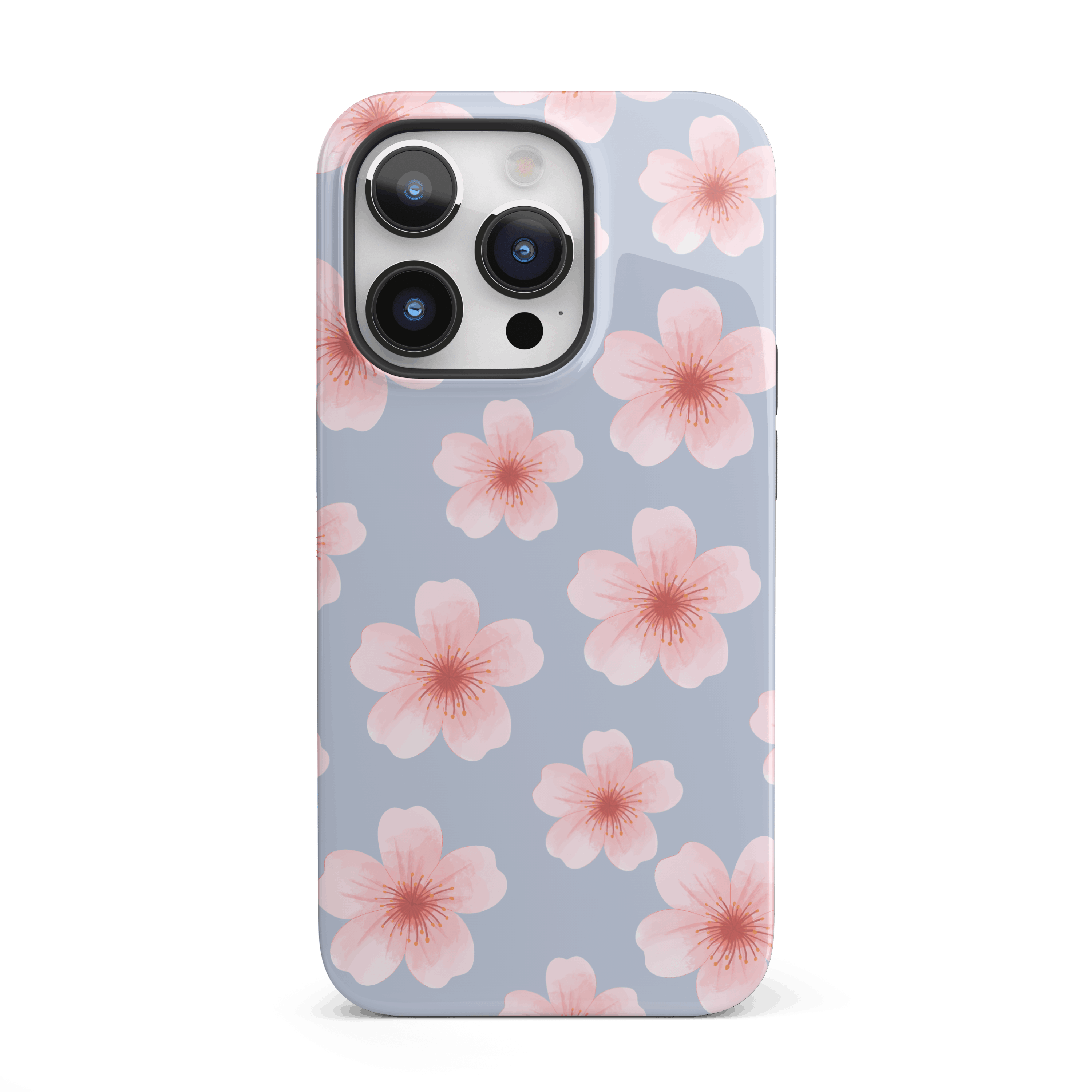 Blue Cherry Blossoms iPhone Case