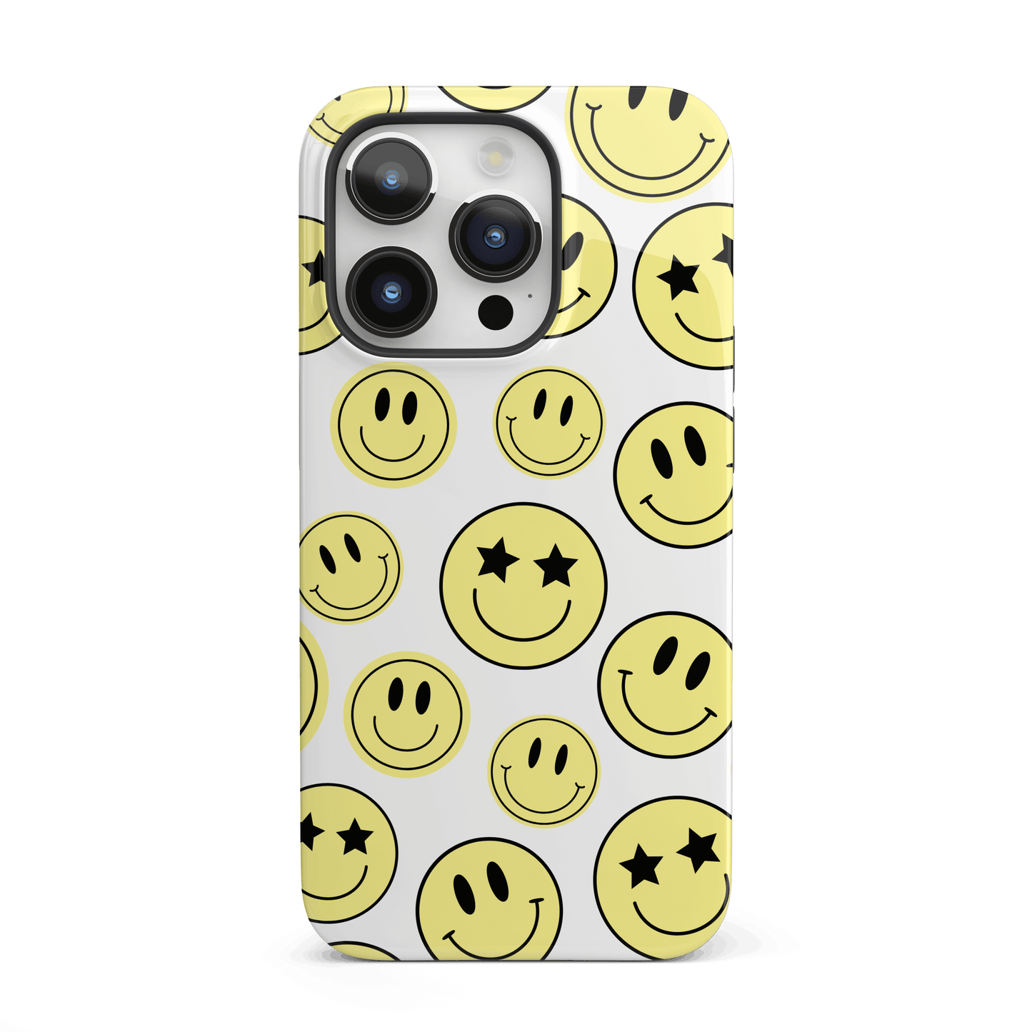White Smiley Faces iPhone Case