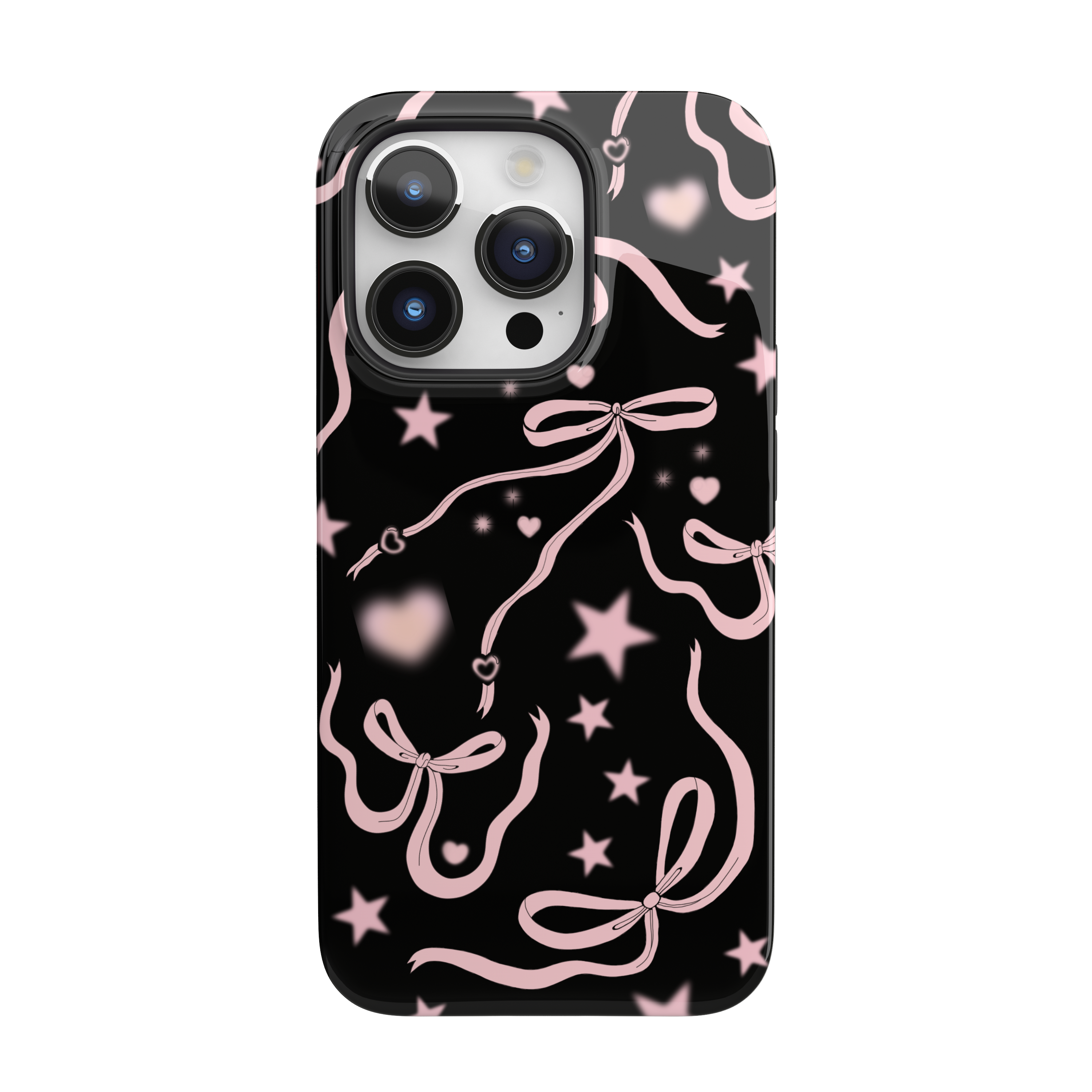 Black Cosmic Bows iPhone Case