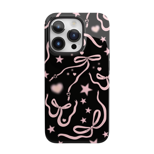 Black Cosmic Bows iPhone Case