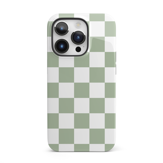 Sage Green Checkered iPhone Case