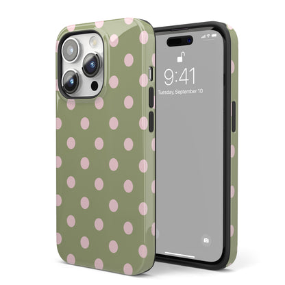 Green Polka Dots iPhone Case