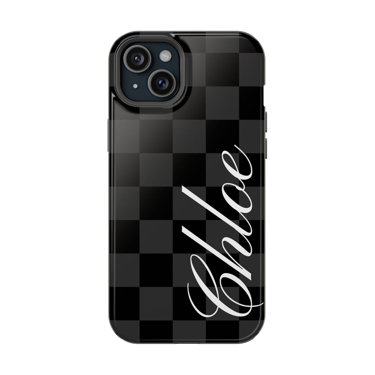Custom Black Checkered iPhone Case