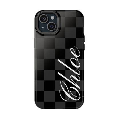 Custom Black Checkered iPhone Case
