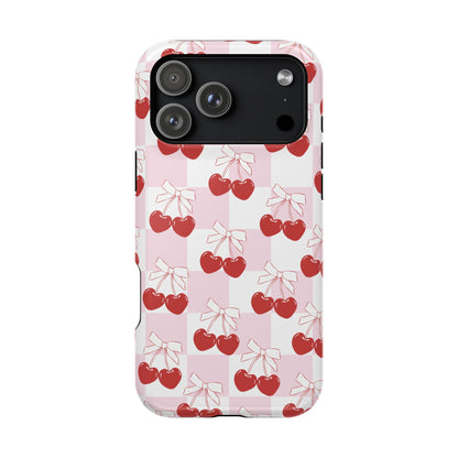 Cherry Bows Coquette iPhone Case
