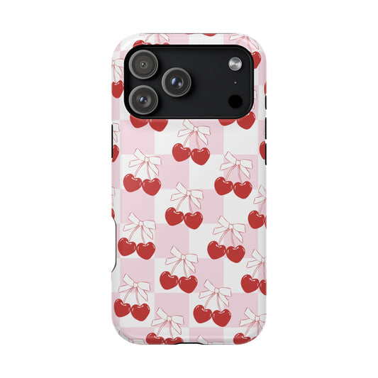 Cherry Bows Coquette iPhone Case