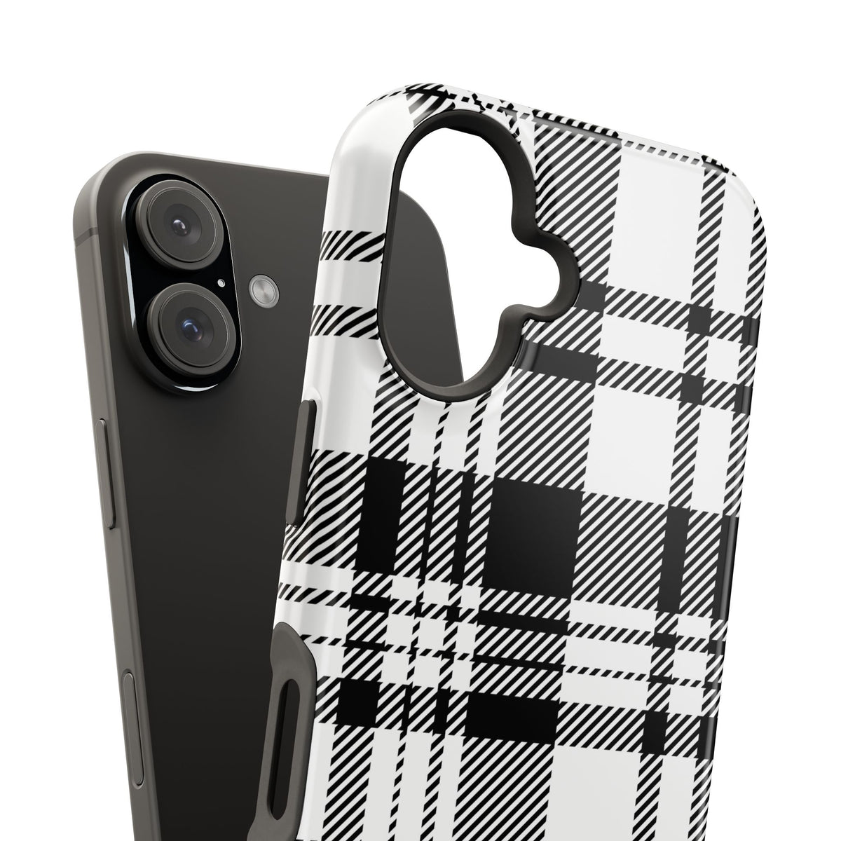 Black Plaid iPhone Case