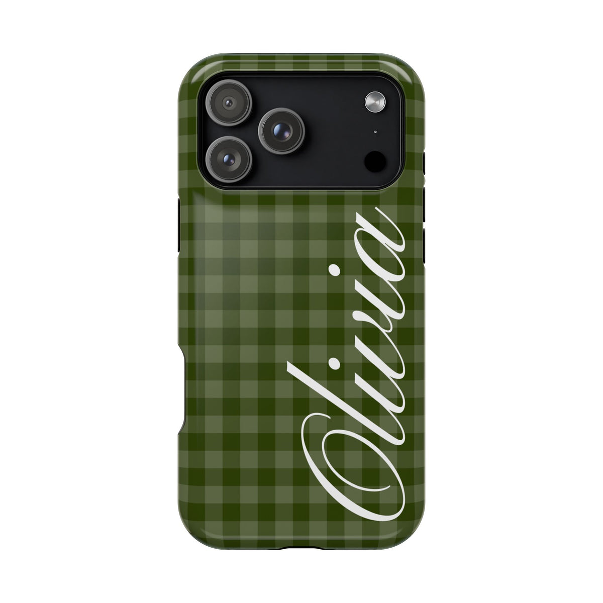 Custom Green Gingham iPhone Case
