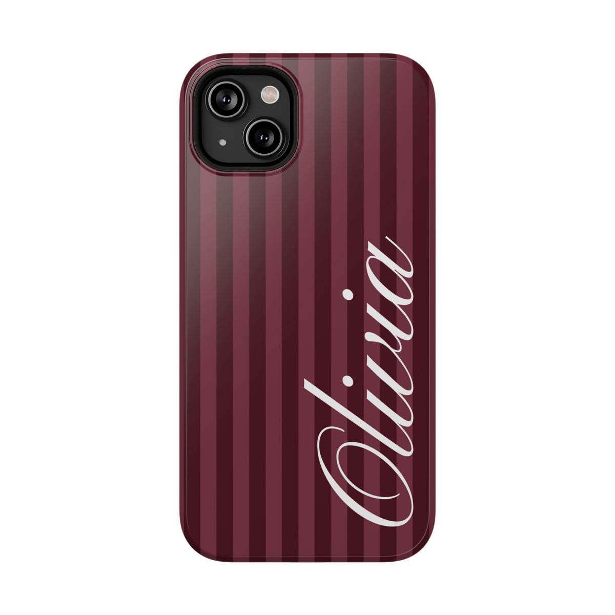 Custom Burgundy Stripes iPhone Case