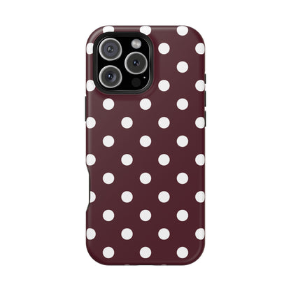 Burgundy Polka Dots iPhone Case