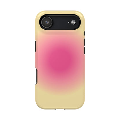 Hot Pink & Yellow Aura iPhone Case