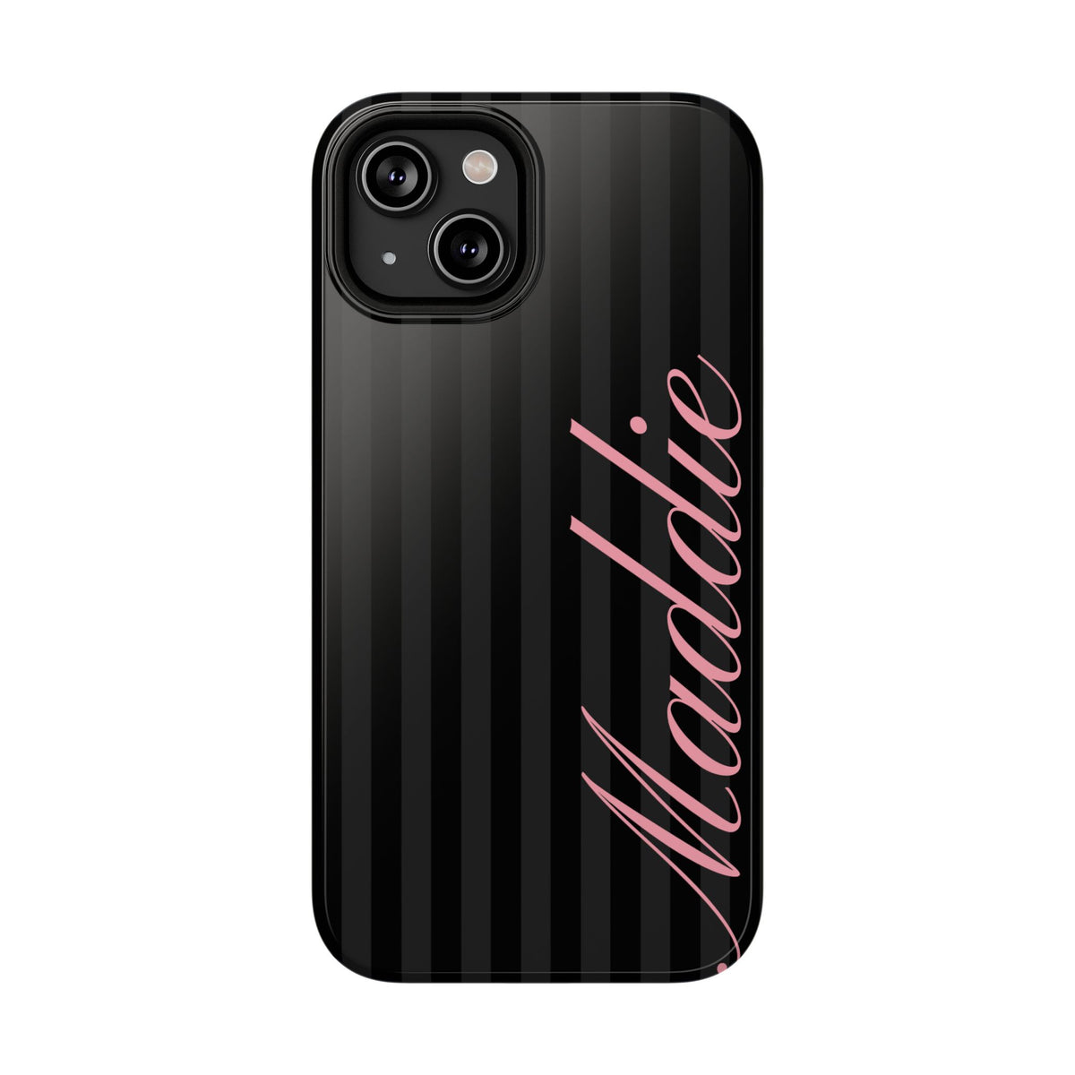 Custom Pink Black Stripes iPhone Case