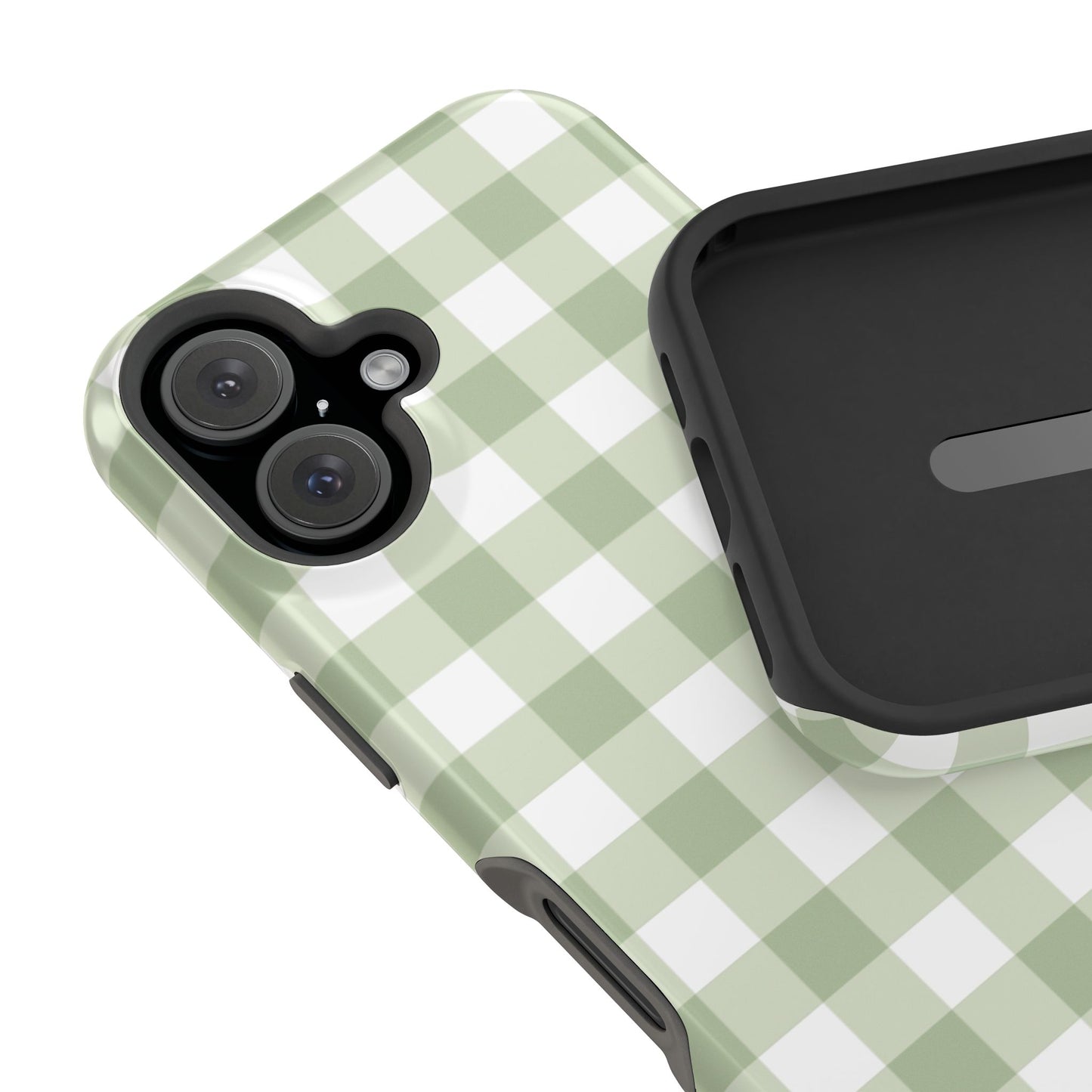 Green Gingham iPhone Case