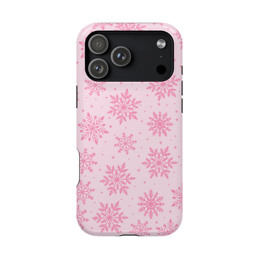 Pink Snowflakes iPhone Case