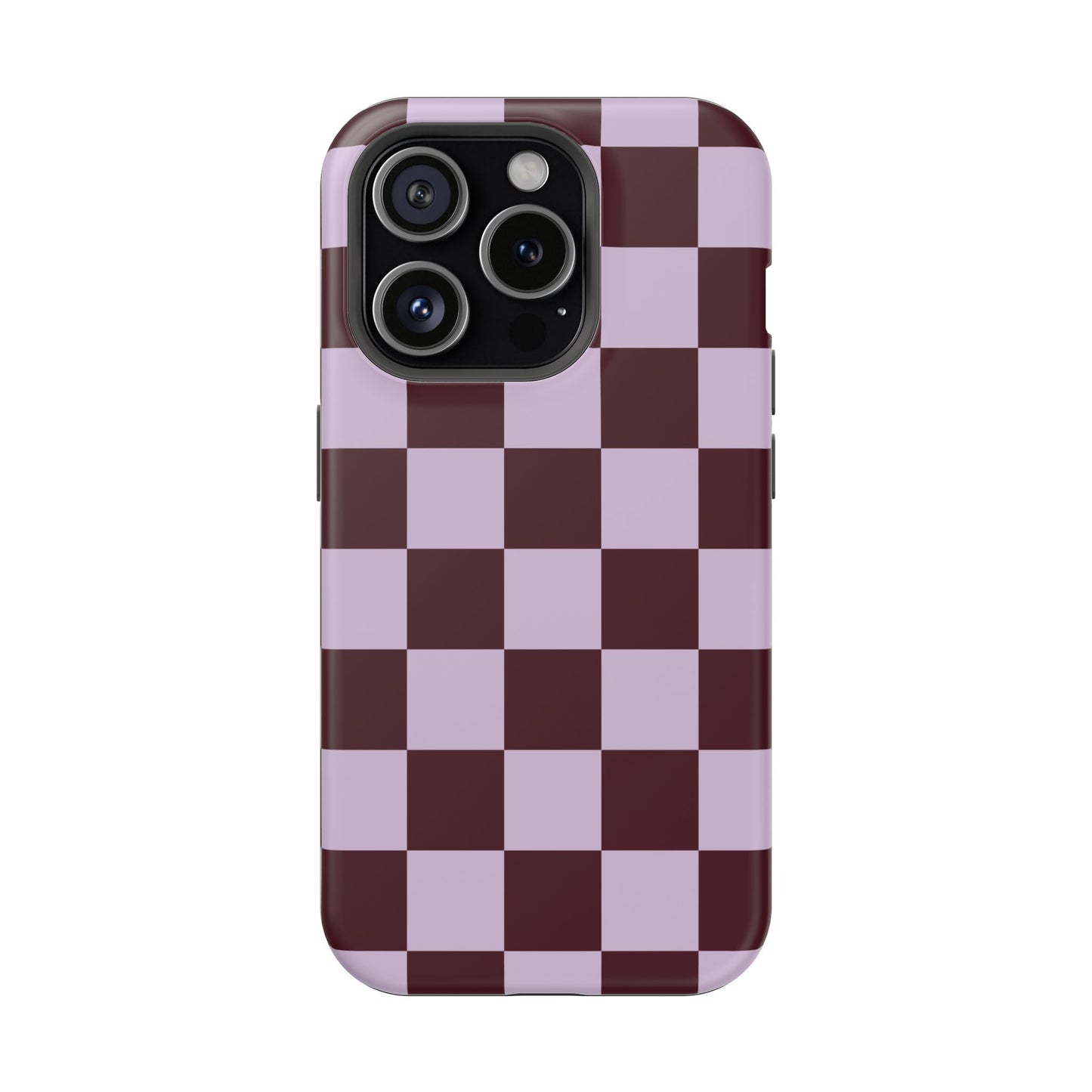 Burgundy & Violet Checkered iPhone Case
