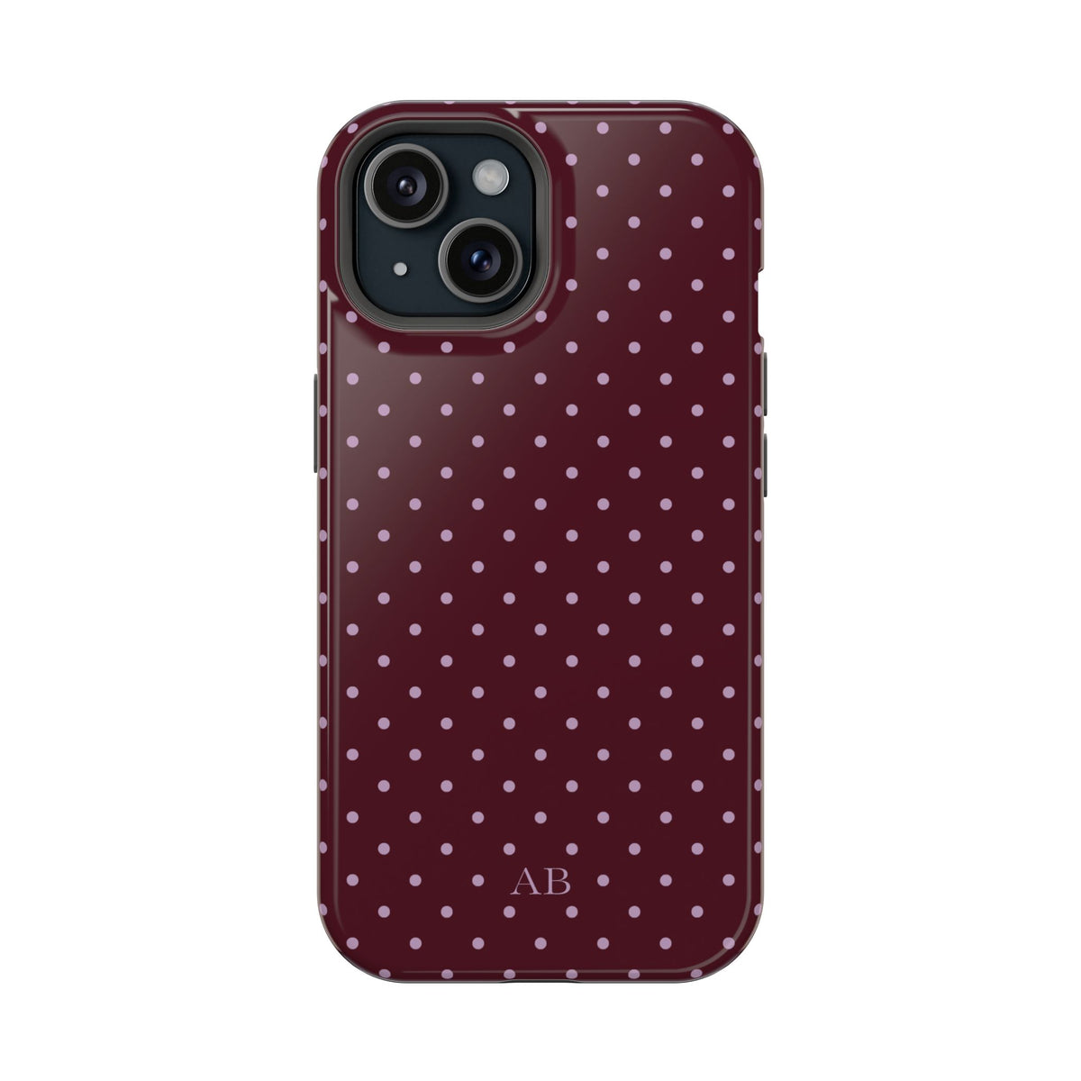 Custom Burgundy & Violet Mini Dots iPhone Case