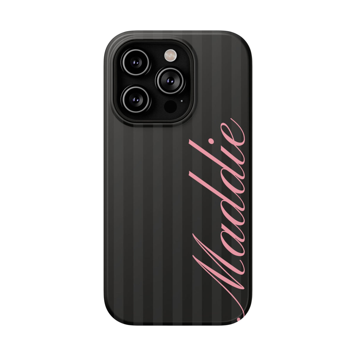 Custom Pink Black Stripes iPhone Case