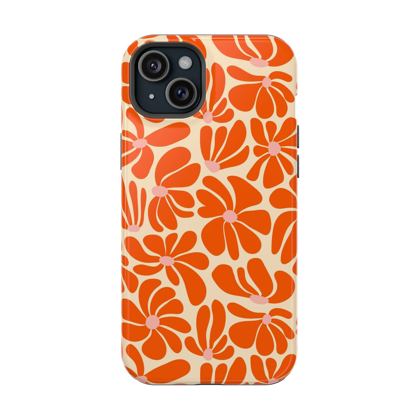 Orange Vintage Flowers iPhone Case