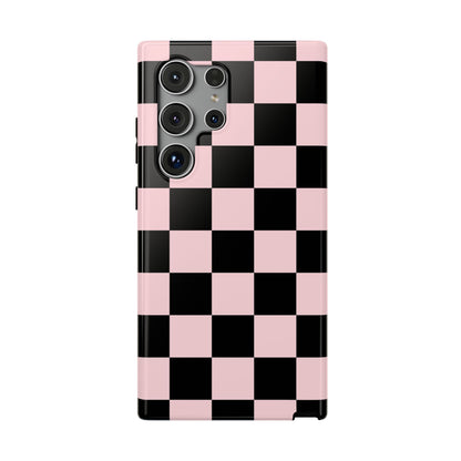 Pink & Black Checkered Samsung Case