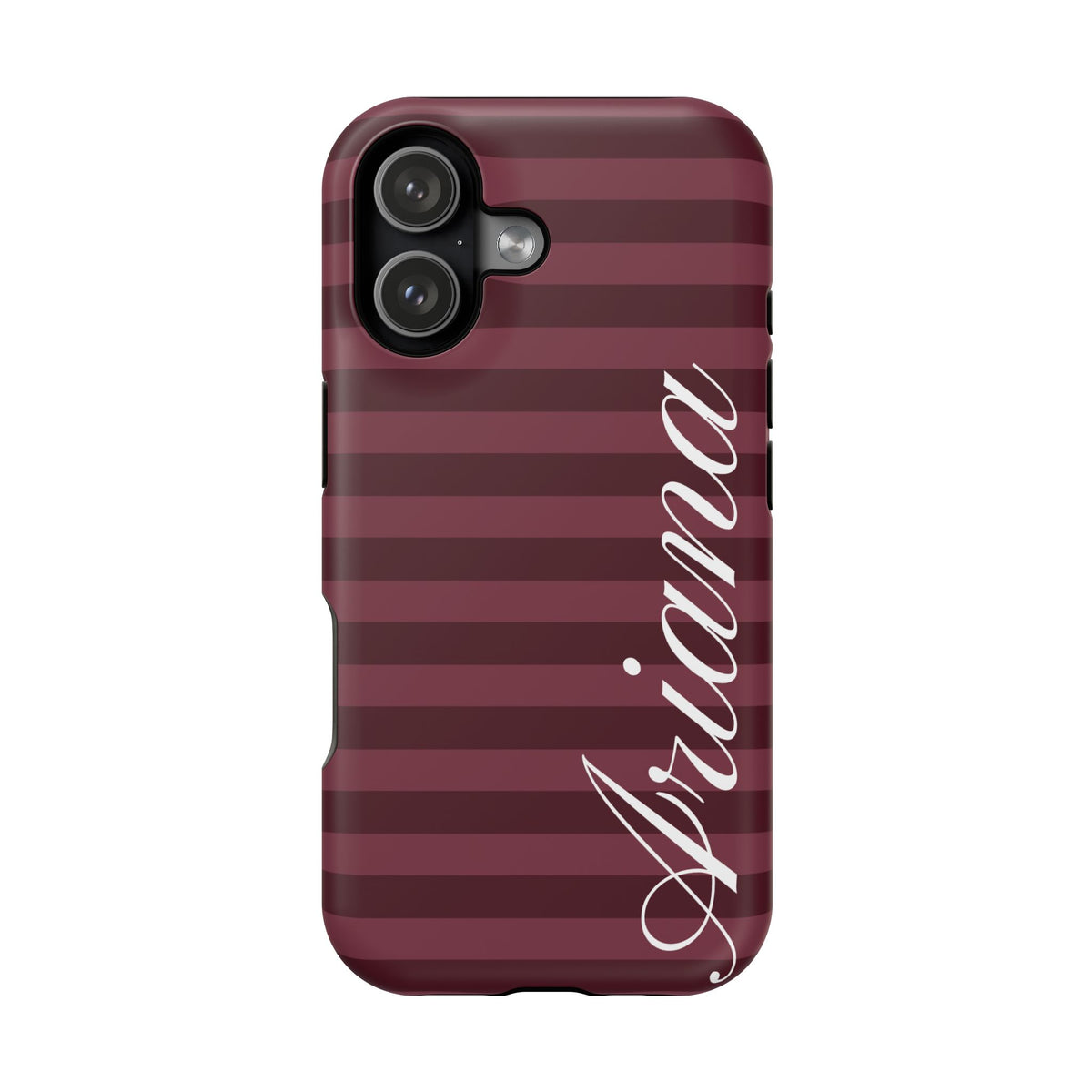Custom Burgundy Classic Striped iPhone Case