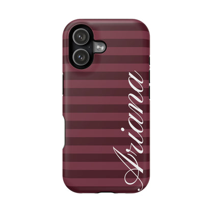 Custom Burgundy Classic Striped iPhone Case