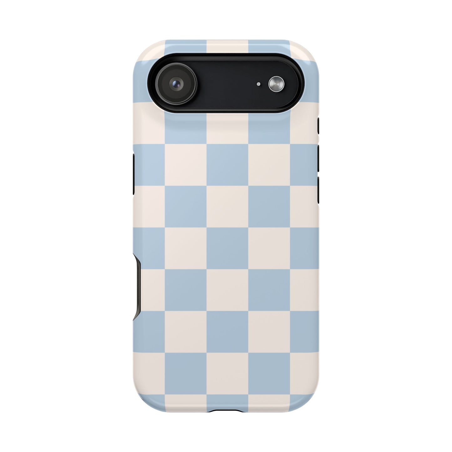 Light Blue & Beige Checkered iPhone Case