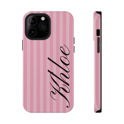 Personalized Bubblegum Stripes iPhone Case