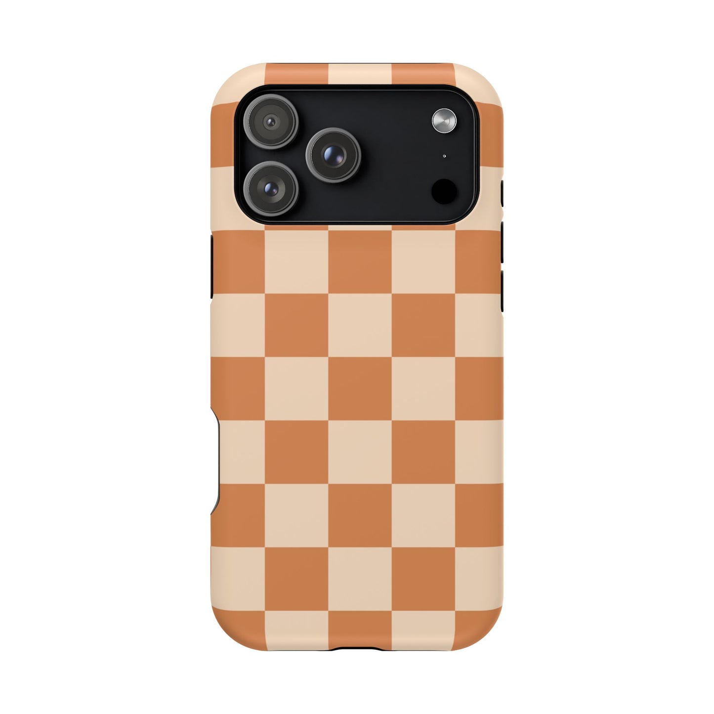 Dark Orange Checkered iPhone Case