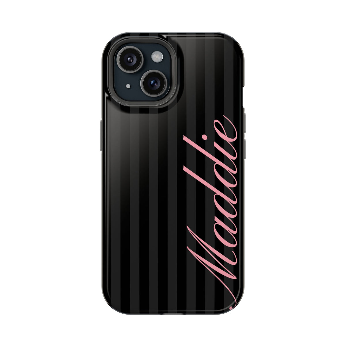 Custom Pink Black Stripes iPhone Case