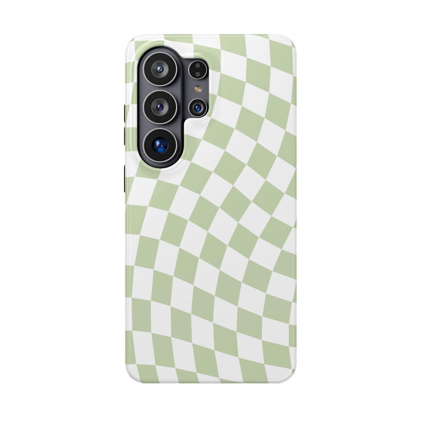 Light Green Wavy Checkered Samsung Case