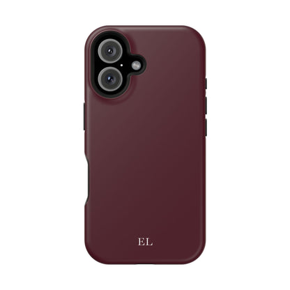 Custom Initials Burgundy iPhone Case
