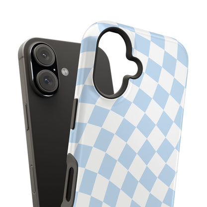 Blue Wavy Checkered iPhone Case