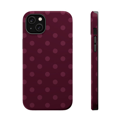 Plum Polka Dots iPhone Case