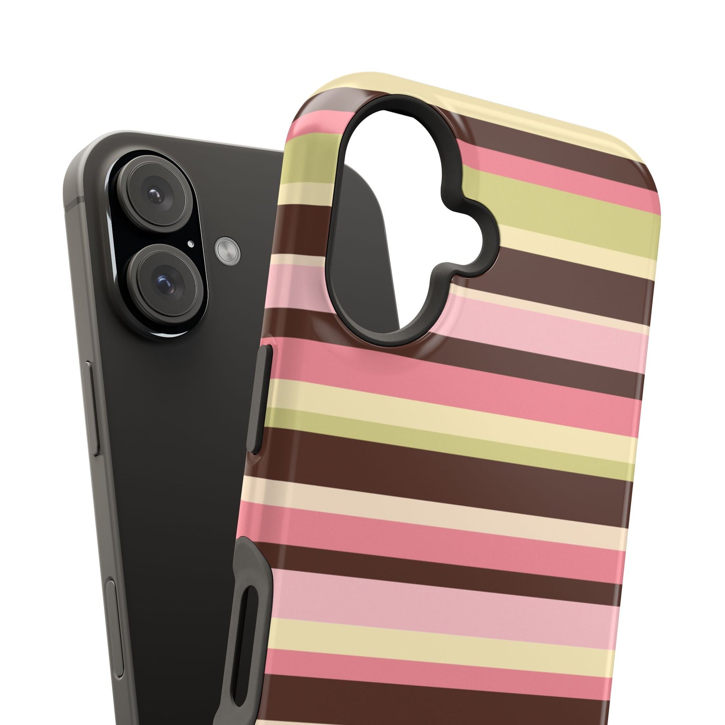 Strawberry Matcha Stripes iPhone Case