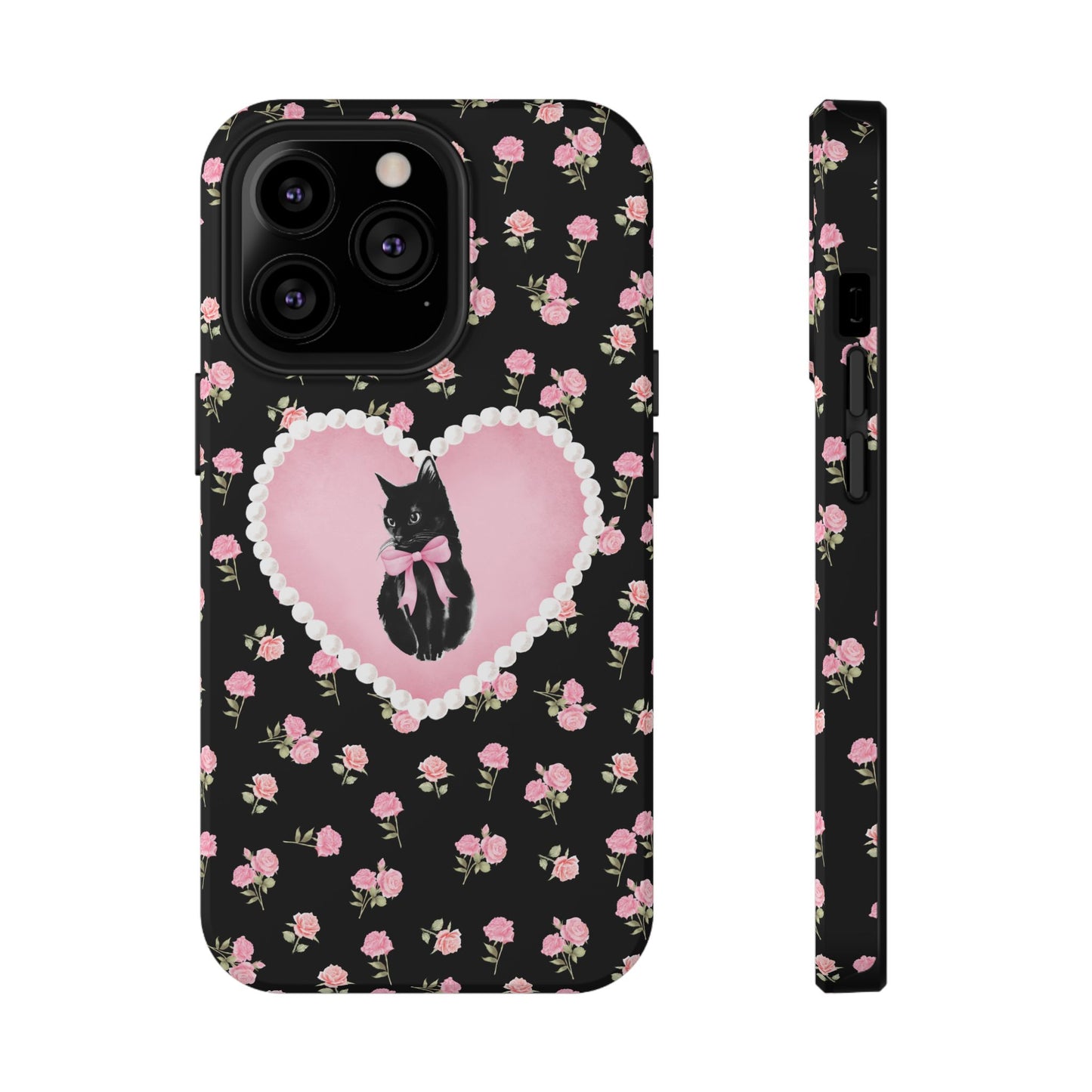 Black Féline Roses iPhone Case