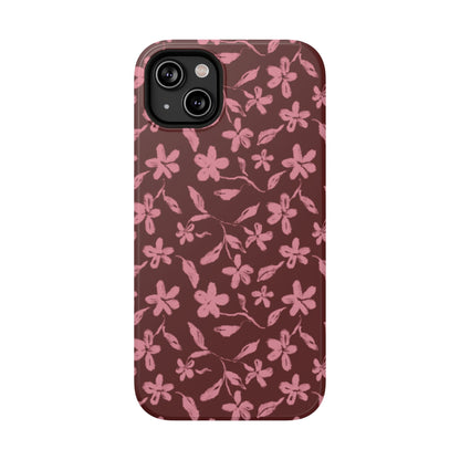 Burgundy Petals iPhone Case