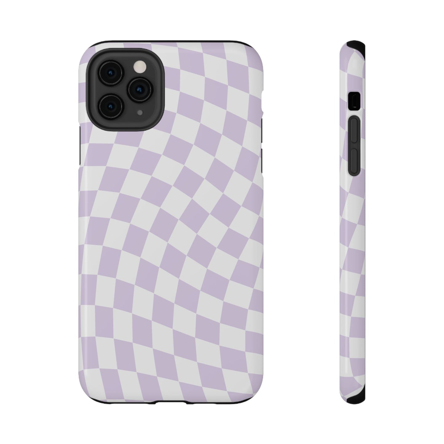Purple Wavy Checkered iPhone Case
