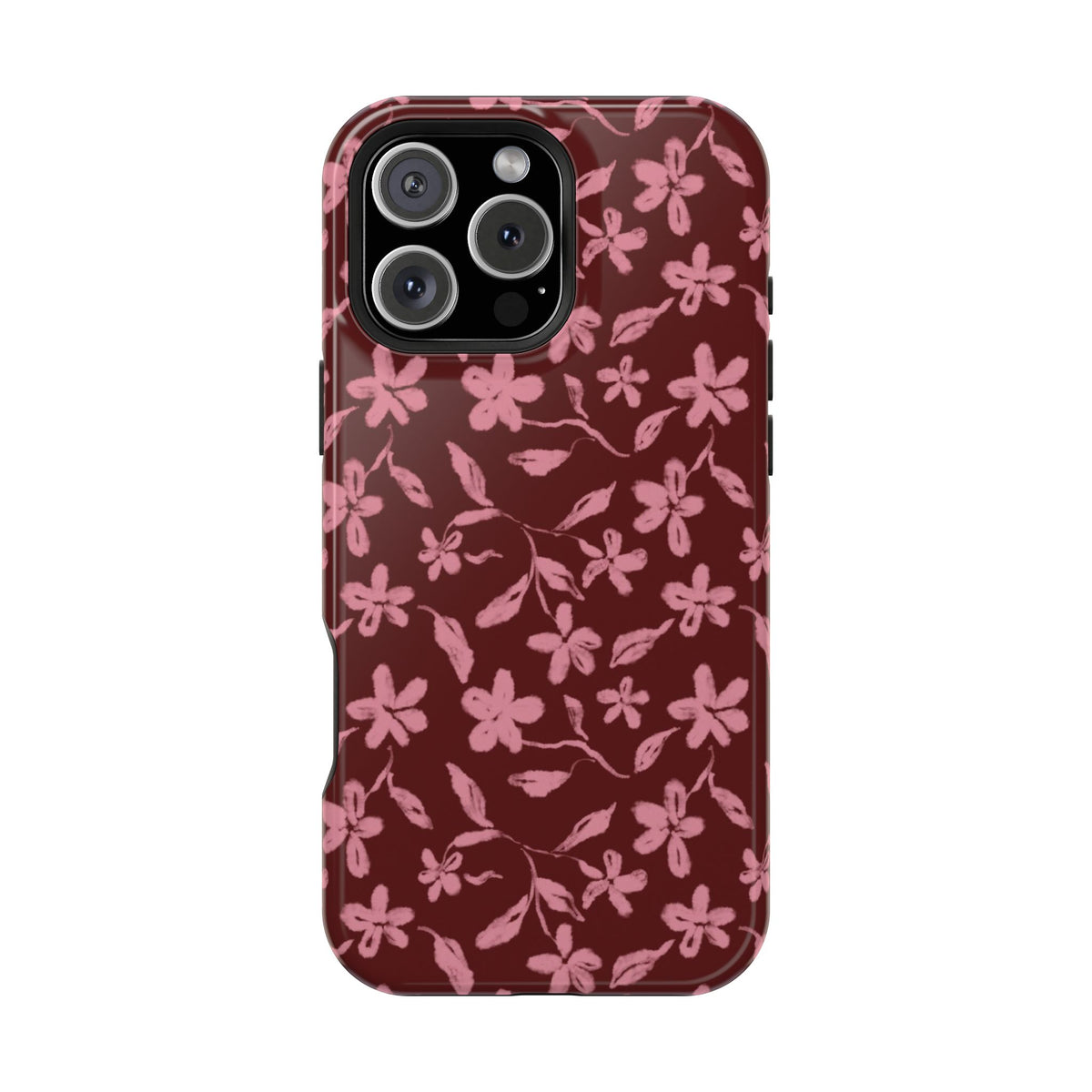 Burgundy Petals iPhone Case