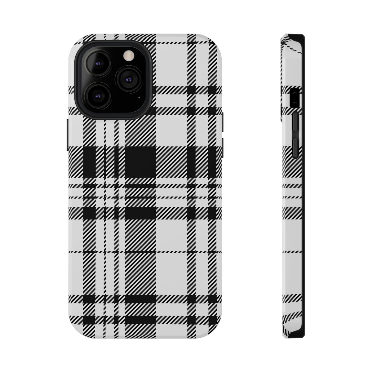Black Plaid iPhone Case