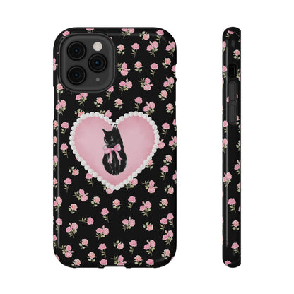 Black Féline Roses iPhone Case