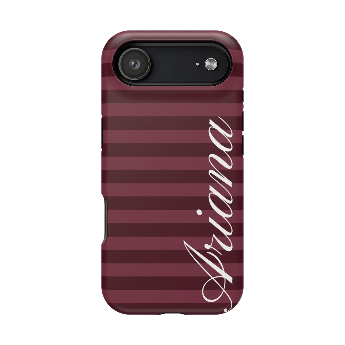 Custom Burgundy Classic Striped iPhone Case