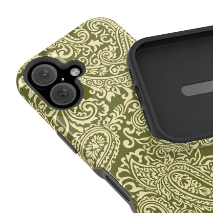 Olive Paisley iPhone Case
