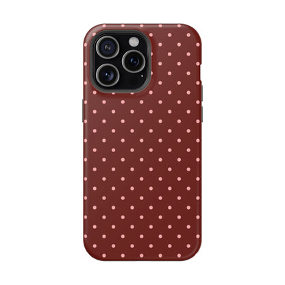 Maroon Mini Dots iPhone Case