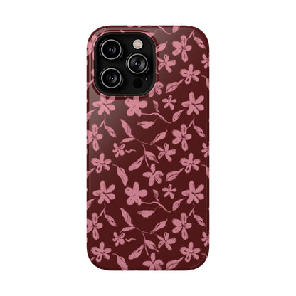 Burgundy Petals iPhone Case