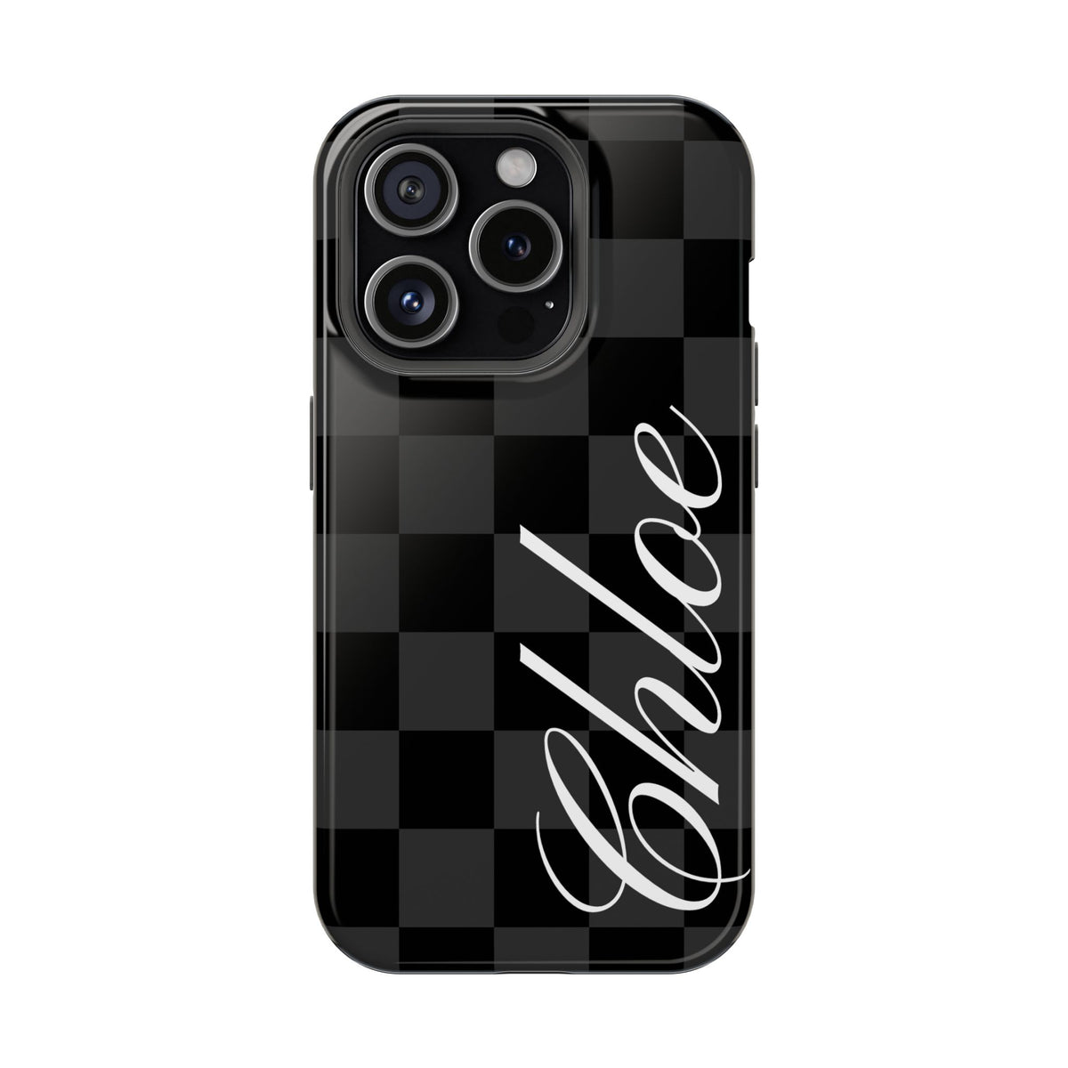Custom Black Checkered iPhone Case