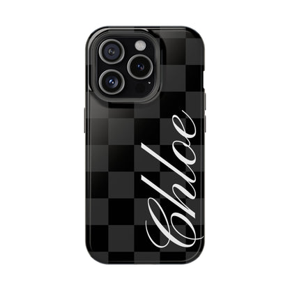 Custom Black Checkered iPhone Case