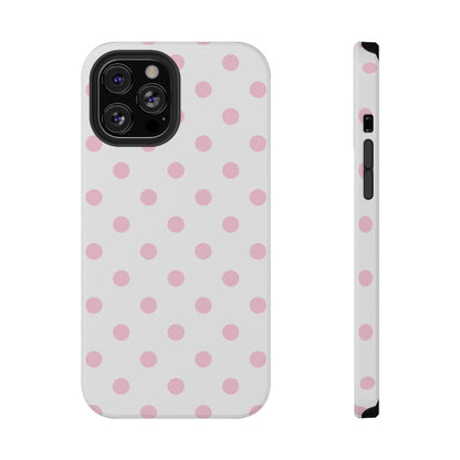 Pink Clouds Polka Dots iPhone Case