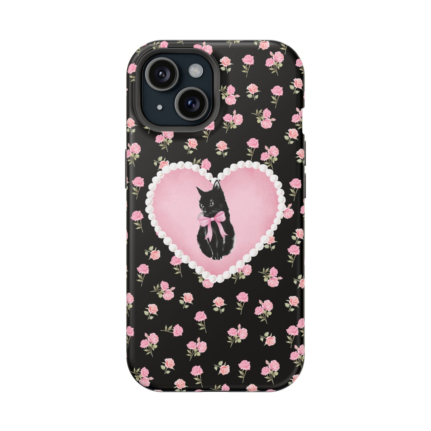 Black Féline Roses iPhone Case