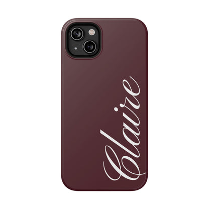 Personalized Burgundy iPhone Case